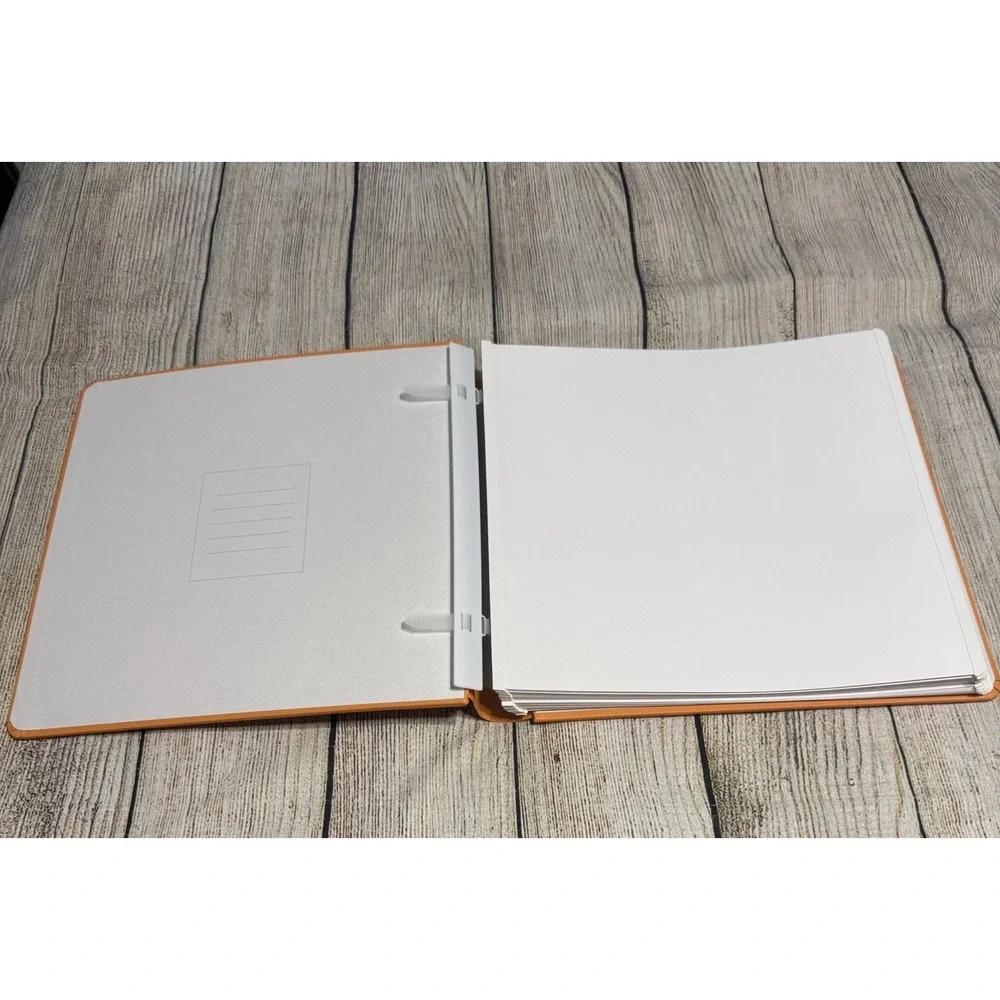 Creative Memories 12x12 Flex-Hinge Scrapbook Album Book Orange & 29 pages